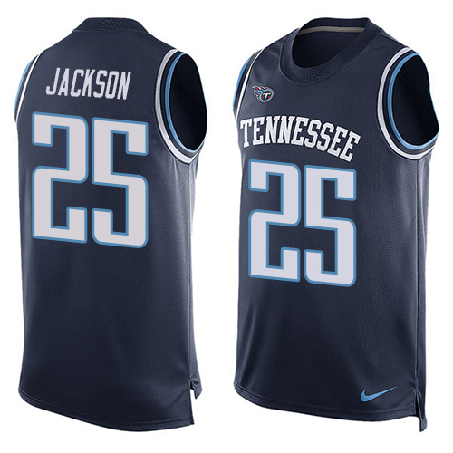 Nike Titans #25 Adoree' Jackson Navy Blue Alternate Men's Stitched NFL Limited Tank Top Jersey - Click Image to Close